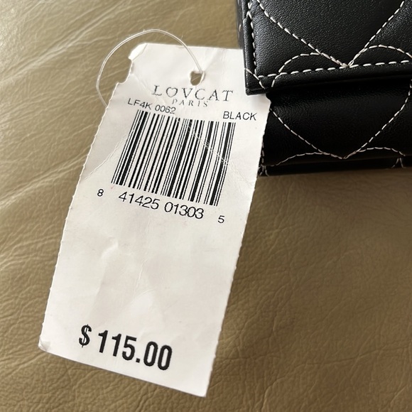Price Firm!!! NWT! Lovcat Paris Black Leather Bill fold w/ change compartment. - Picture 2 of 13